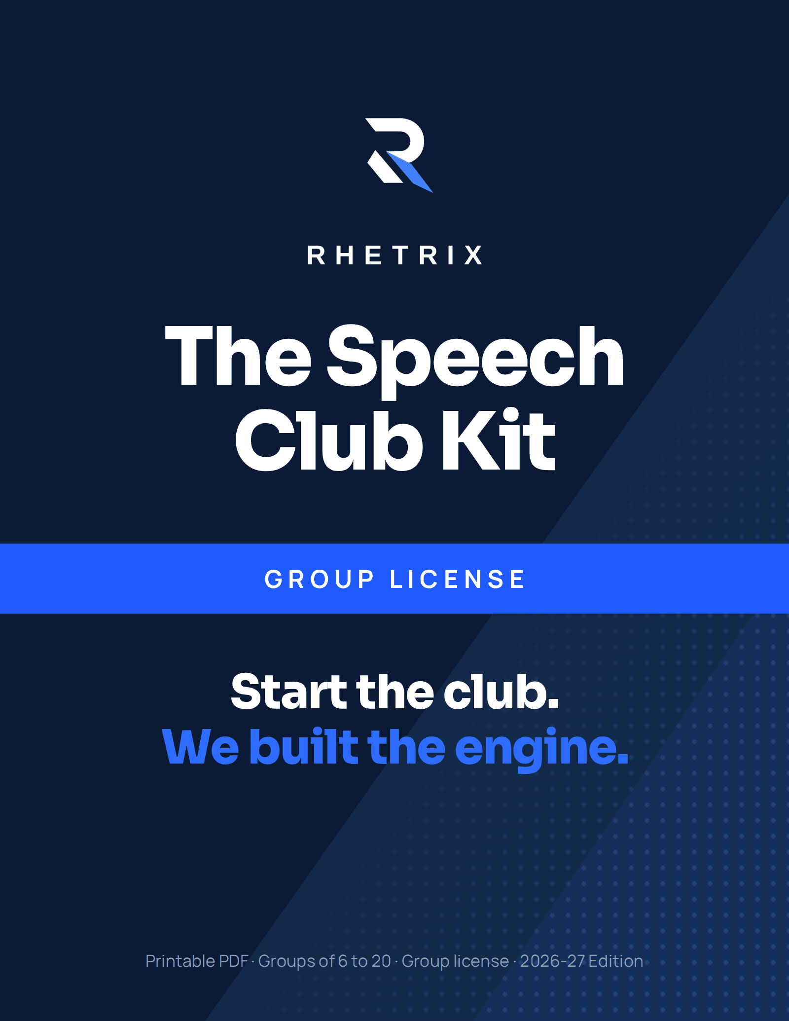 The Speech Club Kit cover, 2026-27 Edition, printable PDF